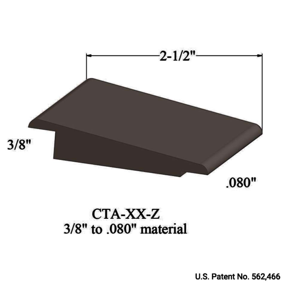 Wheeled Traffic Transitions - CTA 76 Z 3/8" to .080" material #76 Cinnamon 12'