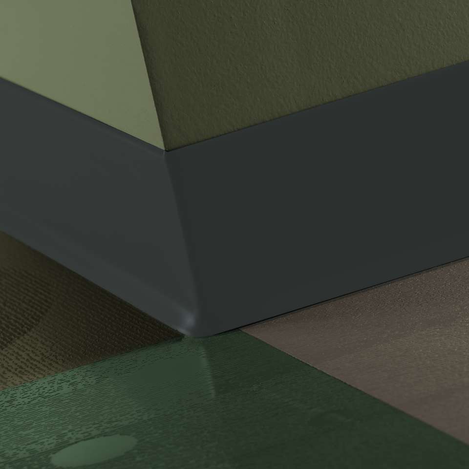 Rubber Wall Base Duracove Thermoplastic Rubber 1/8" (Type TP) TOE Duracove #82 Black Pearl - 1/8" (3 mm) x 4" x 120'