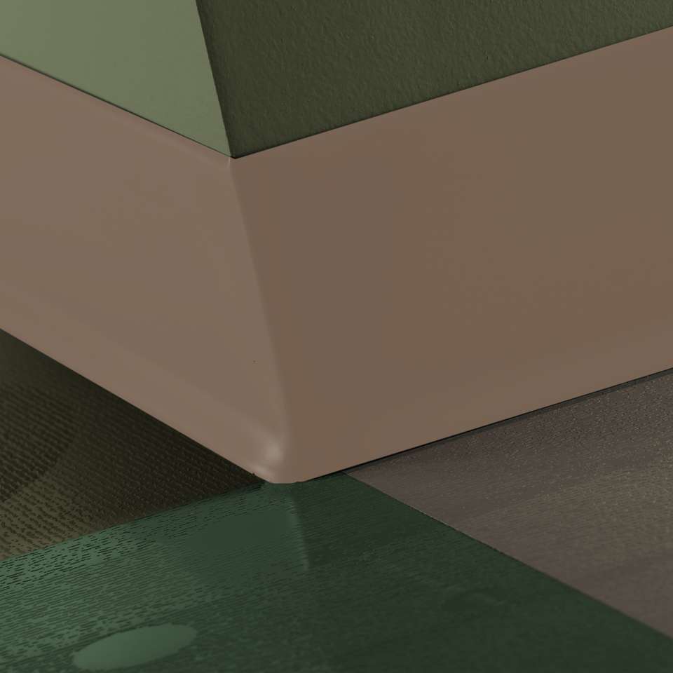 Outside Wall Base Corner 90° Duracove Thermoplastic Rubber (Type TP) TOE Duracove #45 Sandalwood - 6" (152 mm) (Pack of 25)