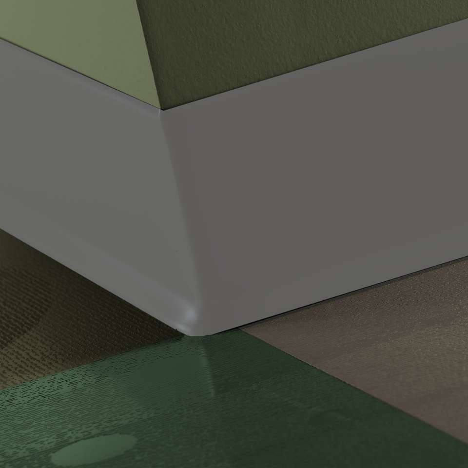 Outside Wall Base Corner 90° Duracove Thermoplastic Rubber (Type TP) TOE Duracove #48 Grey - 6" (152 mm) (Pack of 25)