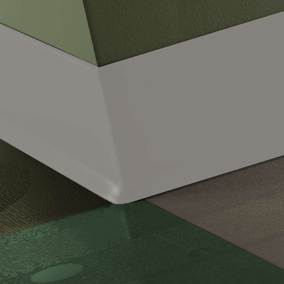 Outside Wall Base Corner 90° Duracove Thermoplastic Rubber (Type TP) TOE Duracove #55 Silver Grey - 6" (152 mm) (Pack of 25)