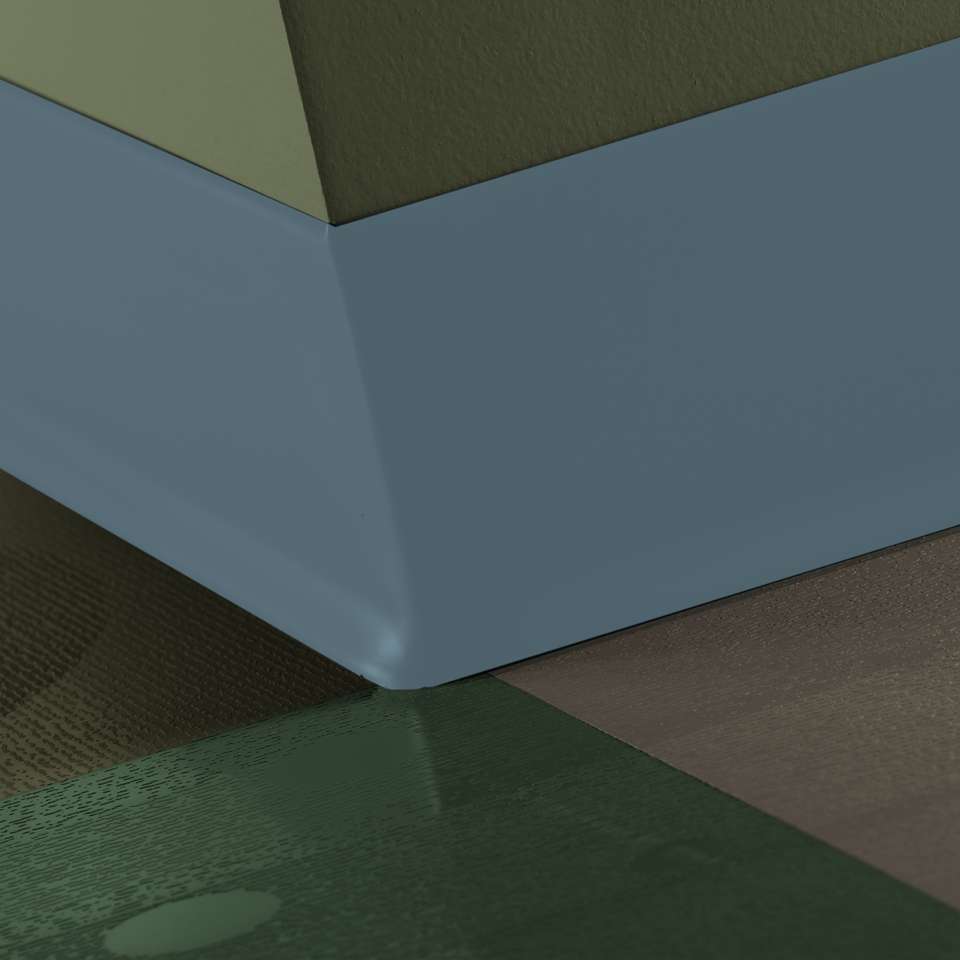 Outside Wall Base Corner 90° Duracove Thermoplastic Rubber (Type TP) TOE Duracove #58 Windsor Blue - 6" (152 mm) (Pack of 25)