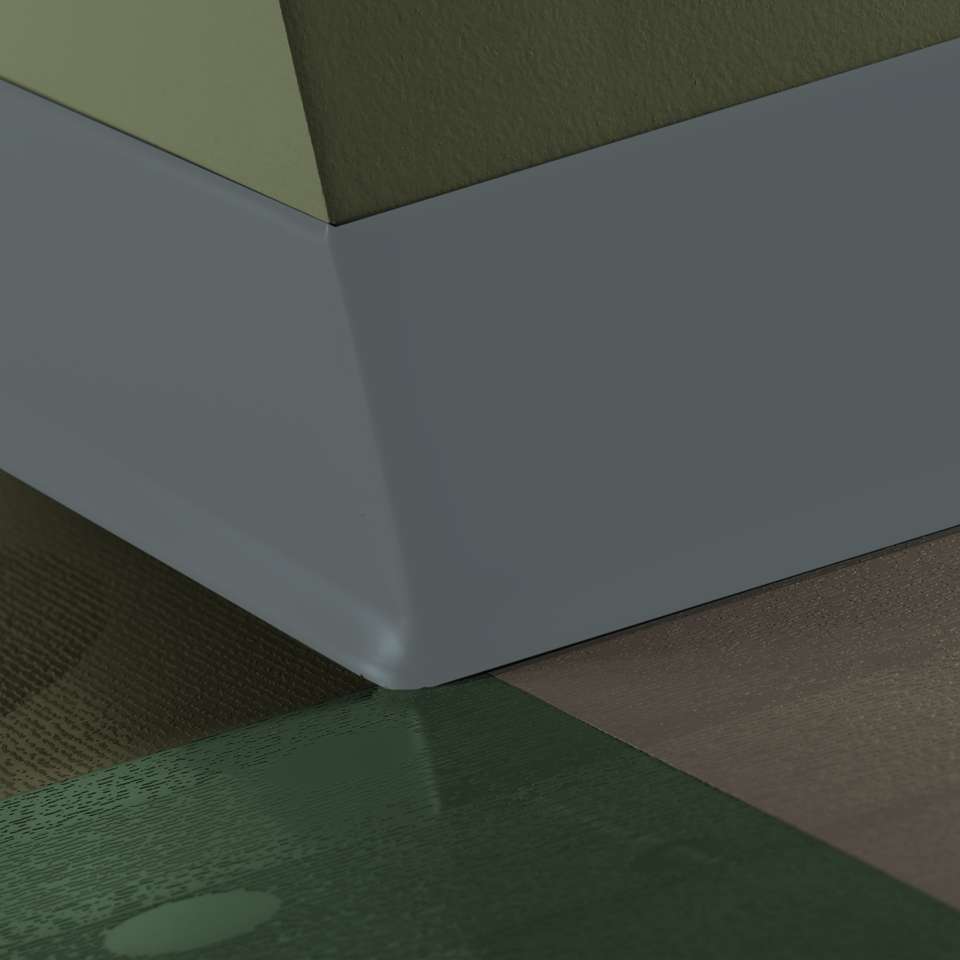 Outside Wall Base Corner 90° Duracove Thermoplastic Rubber (Type TP) TOE Duracove #71 Storm Cloud - 6" (152 mm) (Pack of 25)