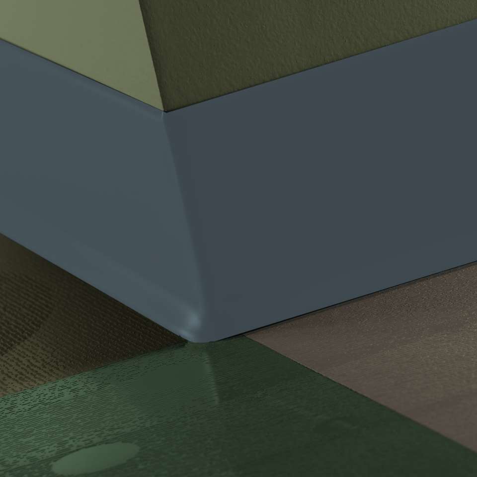 Outside Wall Base Corner 90° Duracove Thermoplastic Rubber (Type TP) TOE Duracove #92 Blue Lagoon - 6" (152 mm) (Pack of 25)
