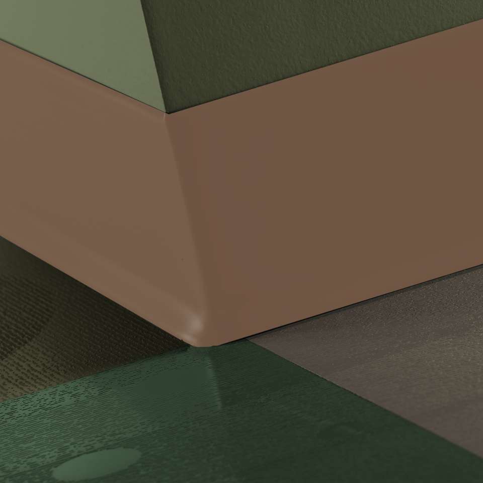 Outside Wall Base Corner 90° Duracove Thermoplastic Rubber (Type TP) TOE Duracove #TA7 Rusty Nail - 6" (152 mm) (Pack of 25)