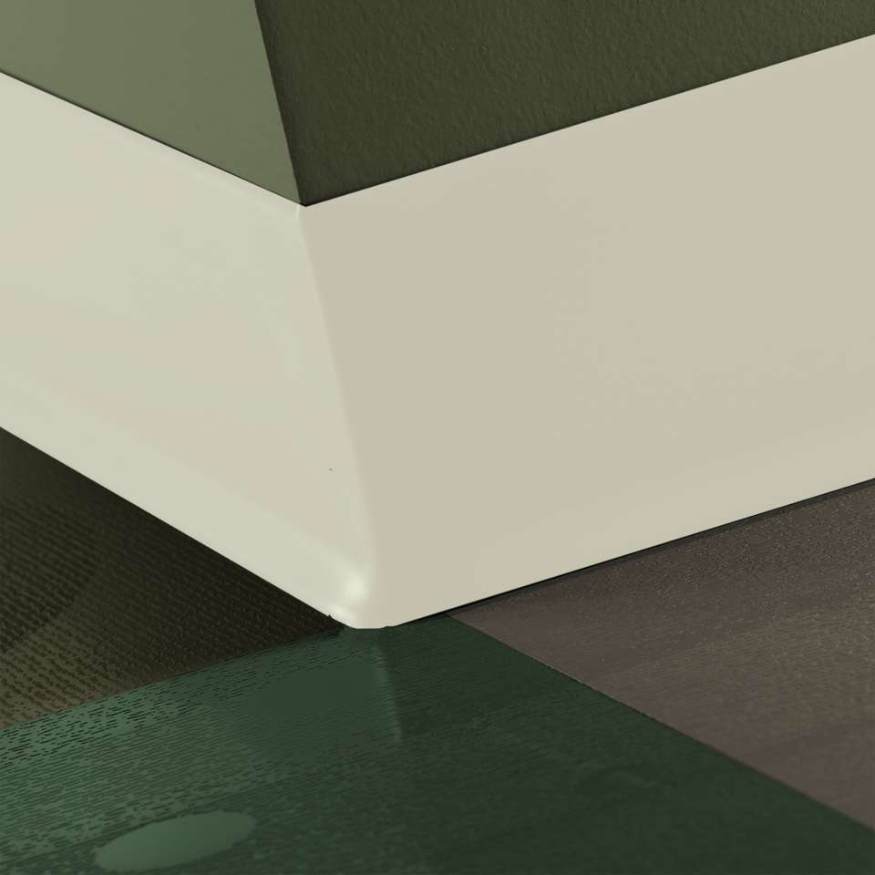 Outside Wall Base Corner 90° Duracove Thermoplastic Rubber (Type TP) TOE Duracove #77 White Pearl - 6" (152 mm) (Pack of 25)