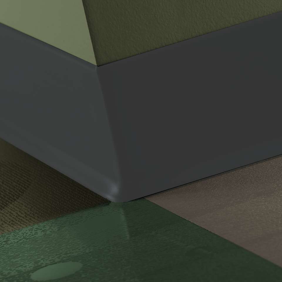 Rubber Wall Base Duracove Thermoplastic Rubber 1/8" (Type TP) TOE Duracove #40 Black - 1/8" (3 mm) x 6" x 100'