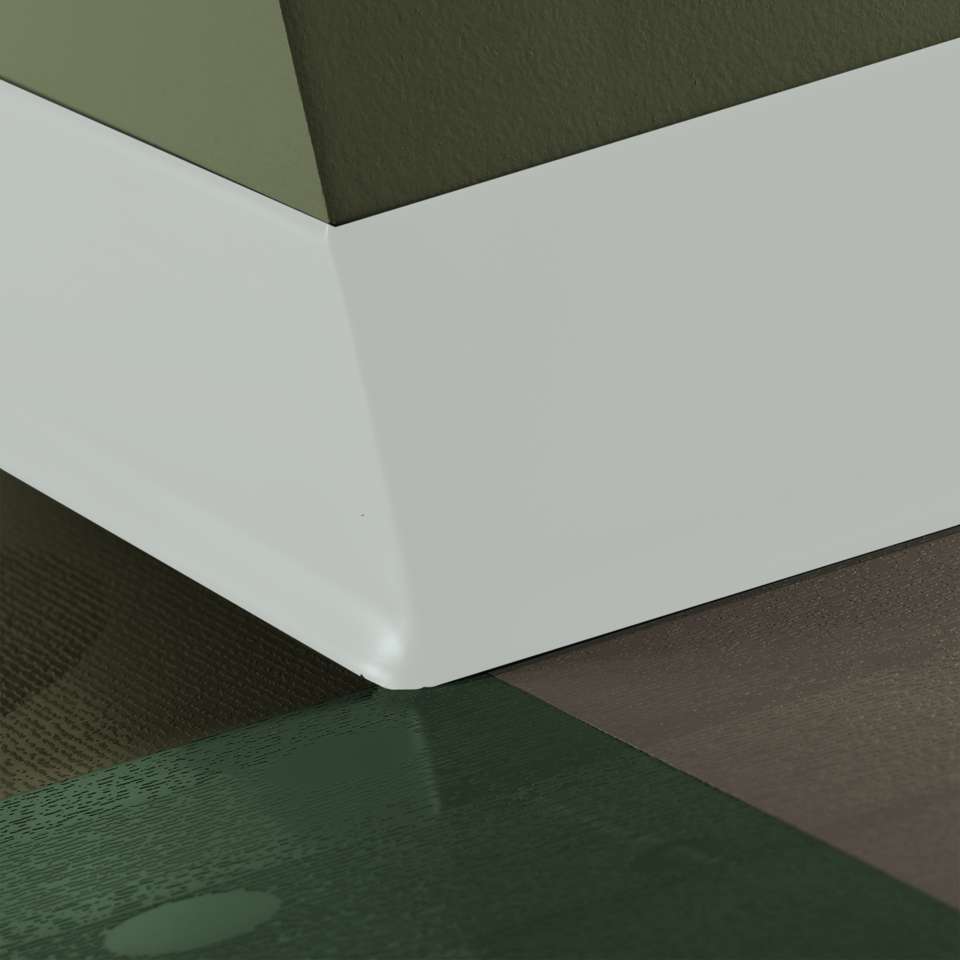 Rubber Wall Base Duracove Thermoplastic Rubber 1/8" (Type TP) TOE Duracove #50 White - 1/8" (3 mm) x 6" x 100'