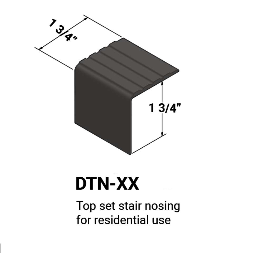 Stair Nosings - Top set for residential use #44 Dark Brown 12'