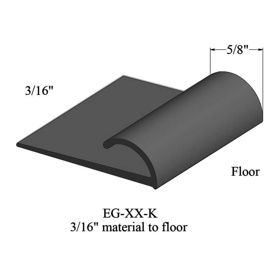 Carpet Edge Guard - EG 40 K 3/16" material to floor #40 Black 12'