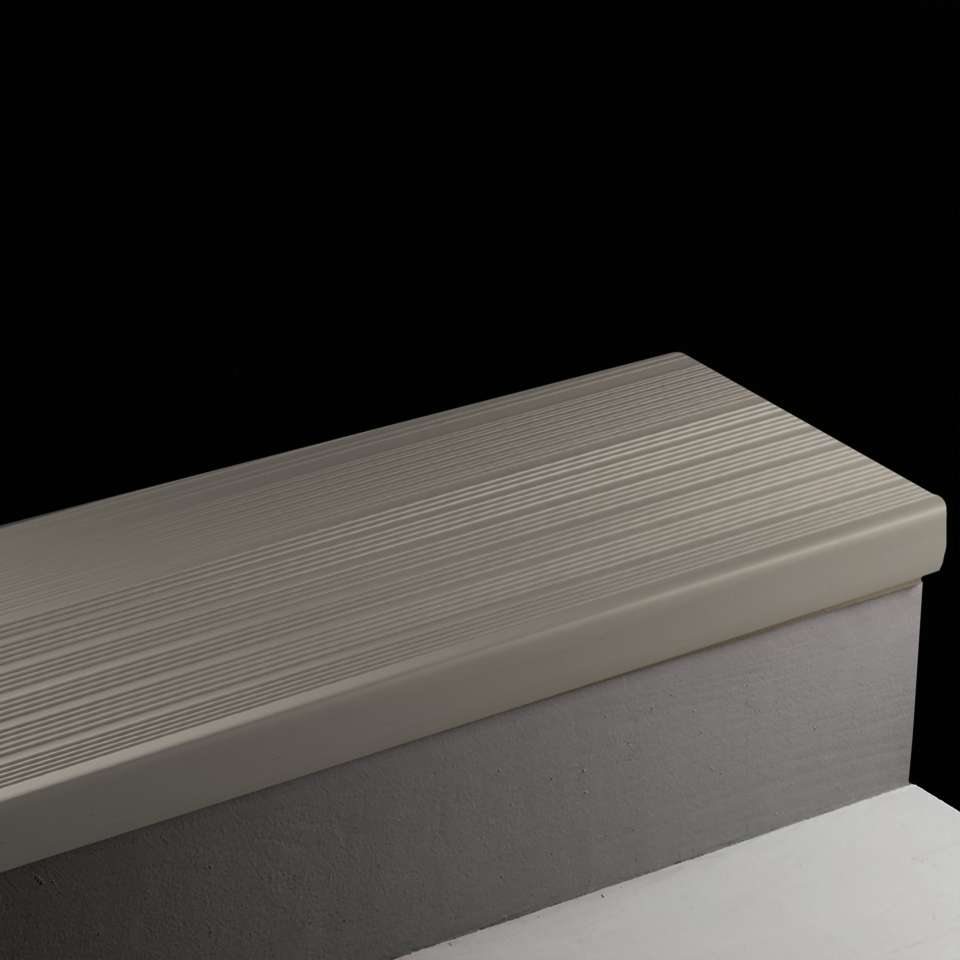 Vinyl Stair Treads - HT 48 SQ Safe-T-Rib Square Nose #48 Grey 48"