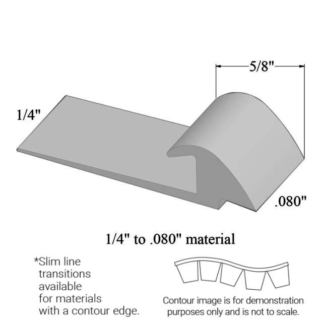 Slim Line Transitions - SLTC 178 C .080 to 1/4" material (with contour edge)" #178 Ironstone 12'