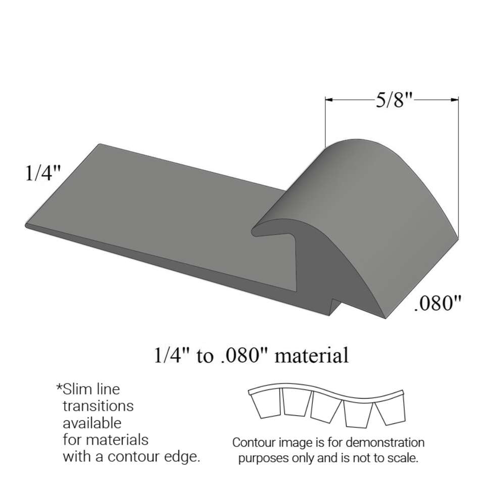 Slim Line Transitions - SLTC 63 H 1/4 to .080" material (with contour edge)" #63 Burnt Umber 12'