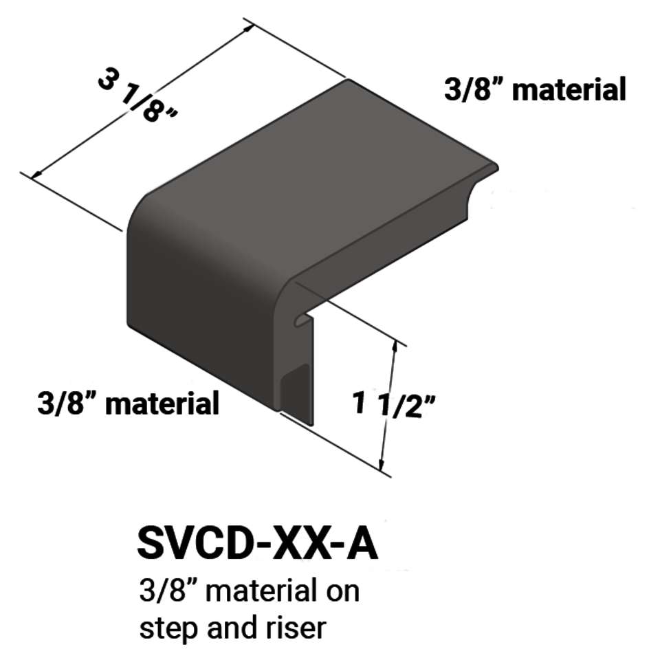 Johnsonite Stair Nosings 3⁄8” material on step and riser 44 Dark