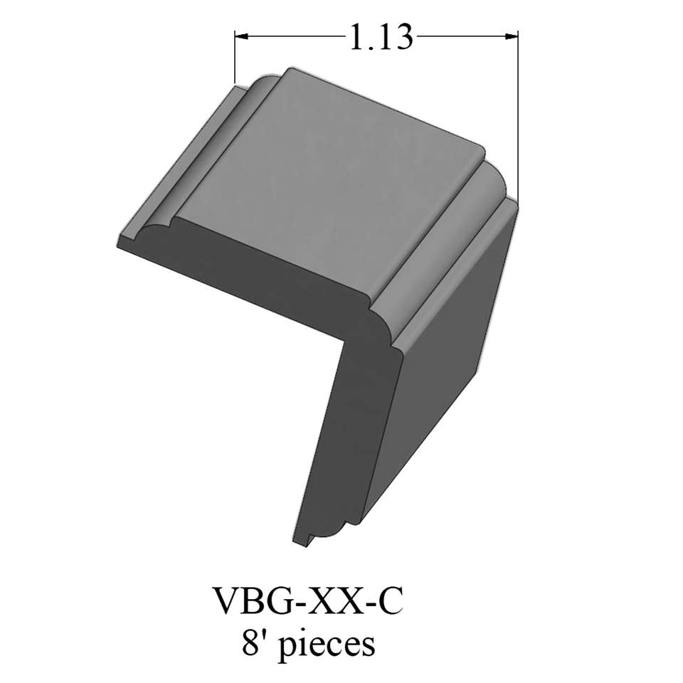 Millwork Wall Finishing System - VBG 40 C Corner Guard 1 ¼" #40 Black - Wallbase 8'