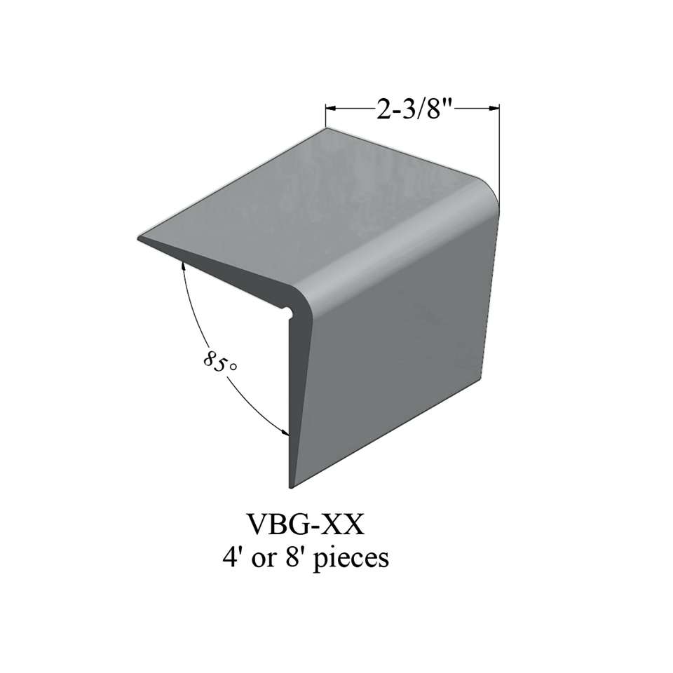 Vinyl Corner Guards - VBG 28 48 Vinyl Corner Guard 2 3⁄8" #28 Medium Grey - Wallbase 4'