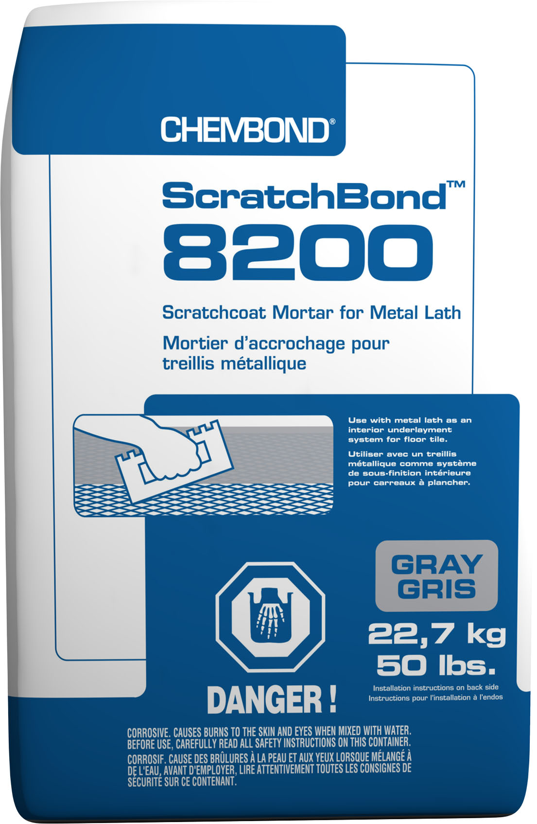 ScratchBond 8200 Mortier d'accrochage pour treillis métallique - 50 lb