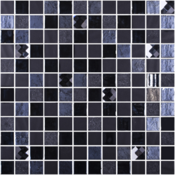 Tuiles de mosaïque Mystic Glass Agata Black 13" x 13"