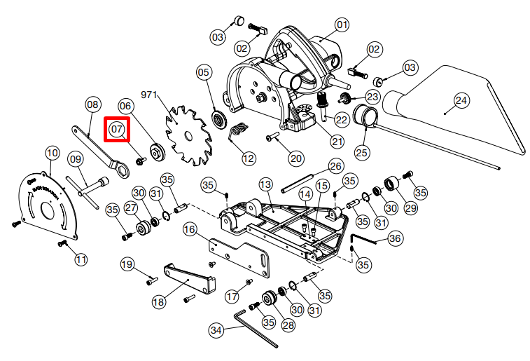 Blade Screw for 970 Power Groover