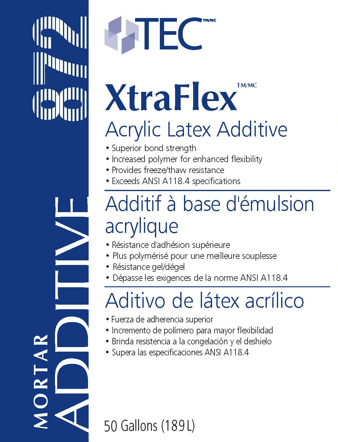 Acrylic Mortar Additive XtraFlex 50 gal