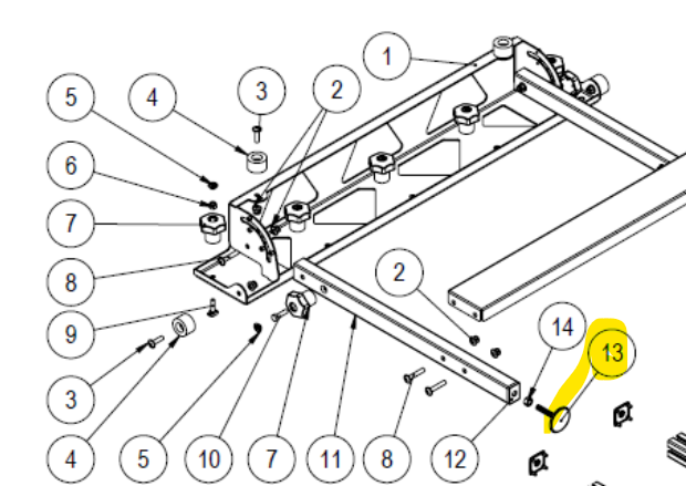 Pied réglable de remplacement M10 pour table à dalles 18935