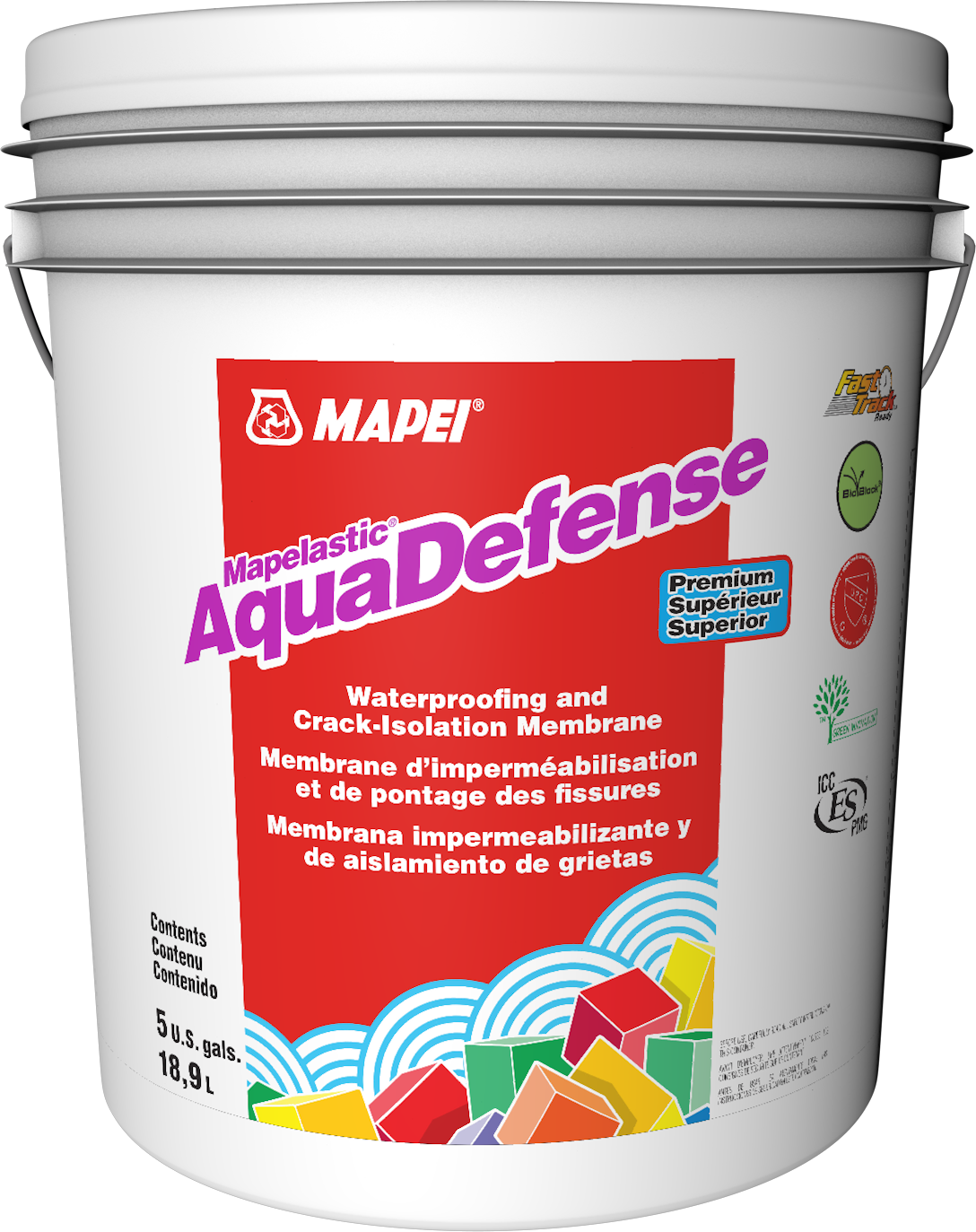 AquaDefense Membrane d'imperméabilisation anti-fissures de qualité supérieure - 18.9 L