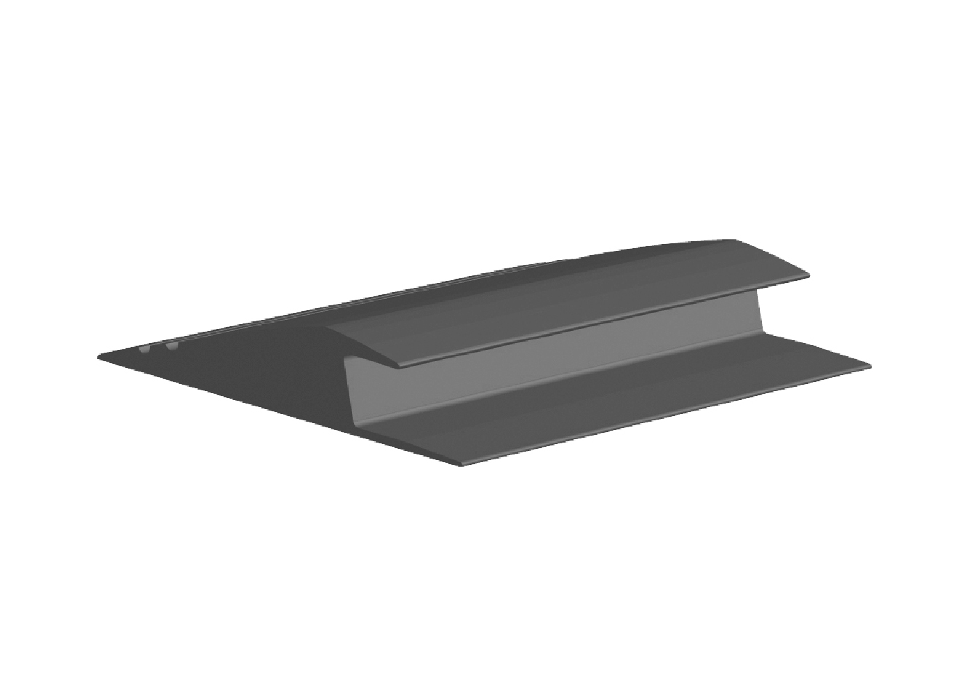Large Carpet Reducer Vinyl #1 Black - 1/4" (6.4 mm) x 1-5/8" x 12'