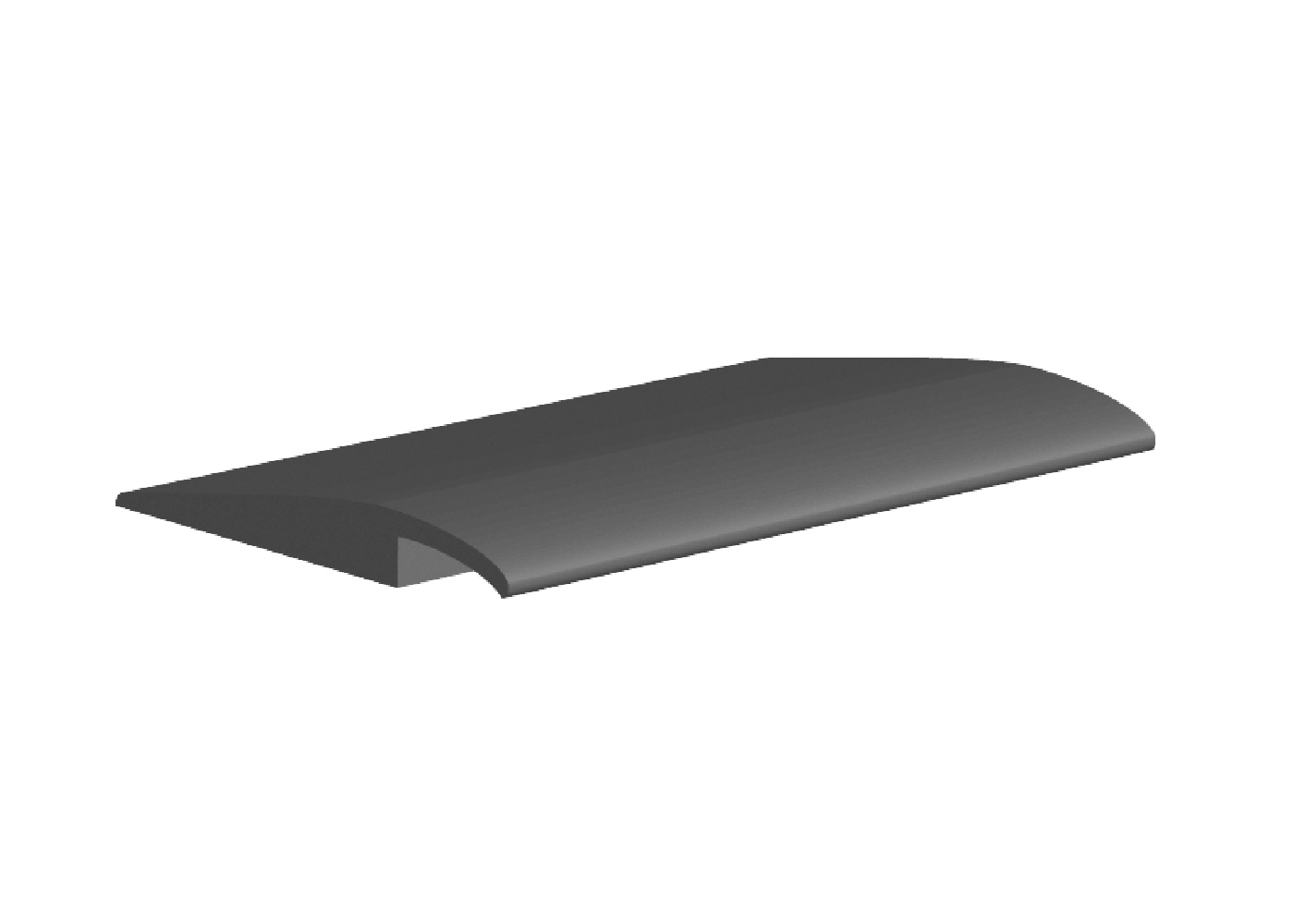 Vinyl Overlap Reducer #1 Black - 1/8" (3.2 mm) x 1-3/8" x 50' (Sold in Roll)