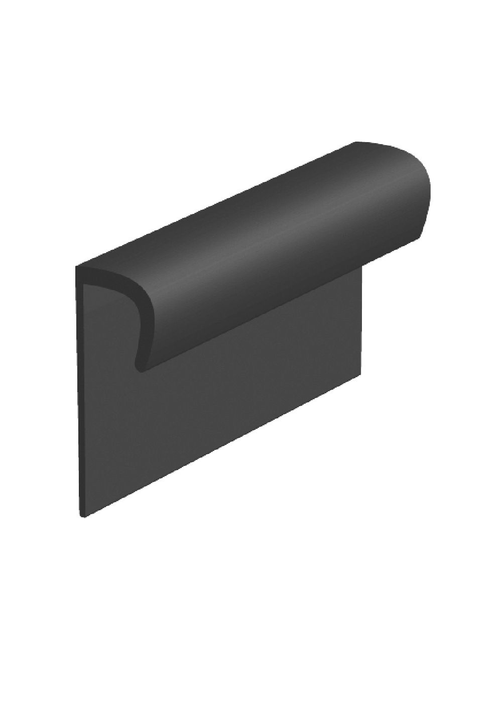 Carpet Cove Cap Vinyl #1 Black - 3/16" (4.8 mm) x 1" x 12'