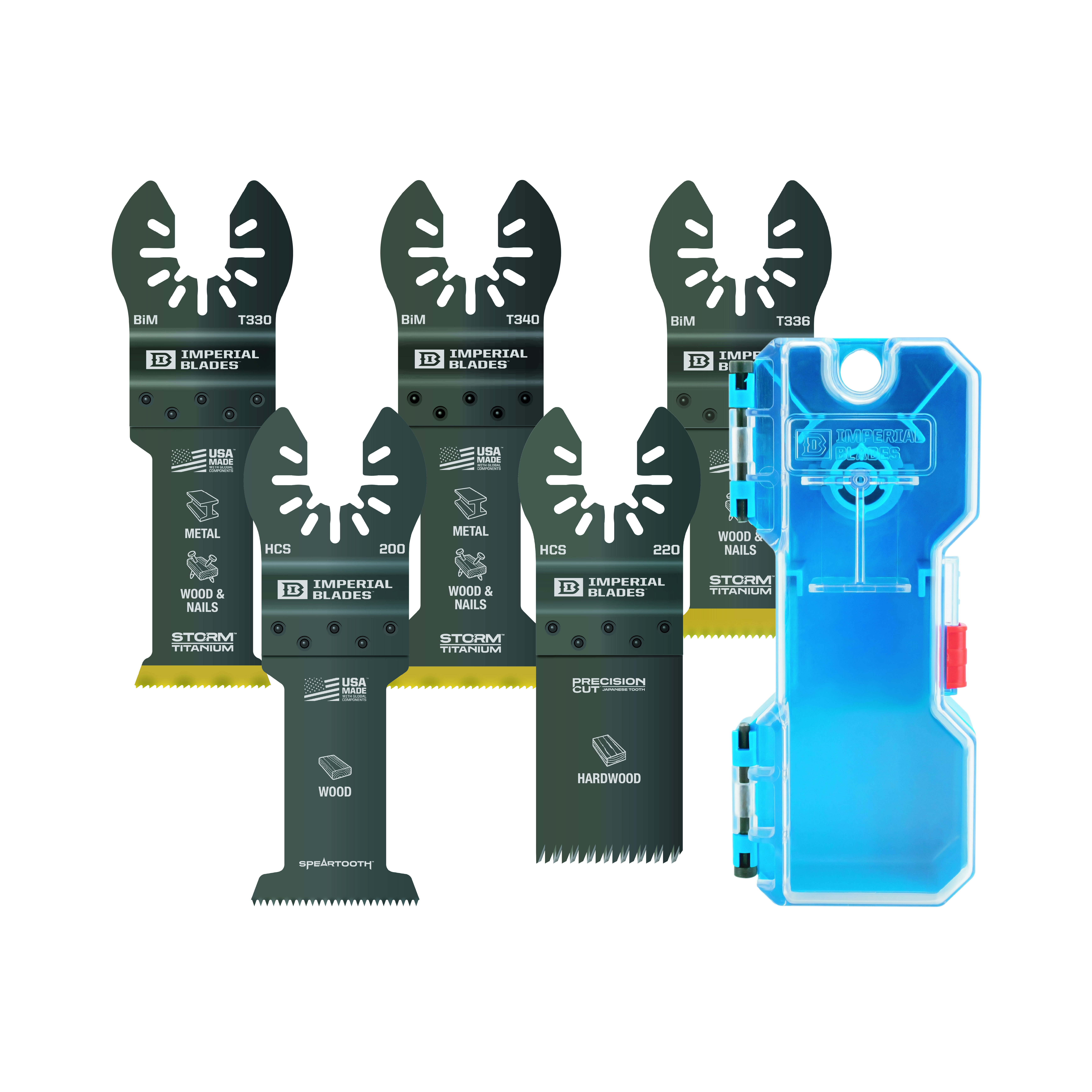 Ensemble assorti de lames métal/bois One Fit Storm Titanium + IBOA200, IBOA220 et étui gratuits (paquet de 3)