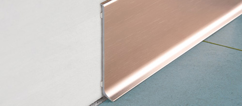 Wall Base Skirting 40 Aluminum Brushed Silver - 1-9/16" (40 mm) x 15/32" x 6' 6-3/4"