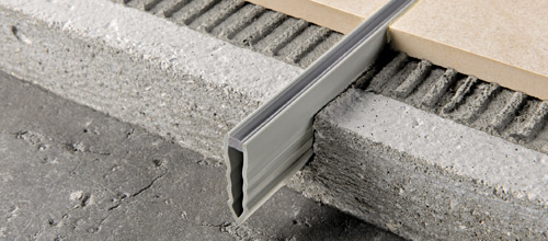 Tile Movement Joint Co-Extruded Vinyl Resin Dark Grey - 1-3/8" (35 mm) x 5/16" x 8' 2-7/16"
