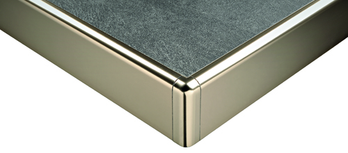 Tile Edge Trim Protop Polished Aluminum Titanium - (46 mm) 1-13/16" x 8' 10-5/16"