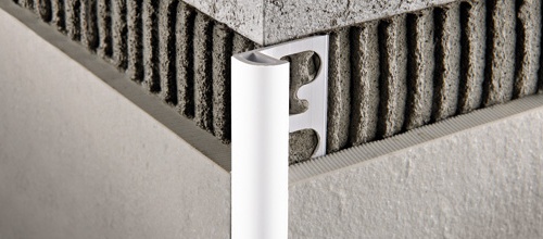 Tile Bullnose Edge Trim Projolly Non-Toxic Shockproof Vinyl Resin #01 White - 1/2" (12.5 mm) x 8' 10-5/16"