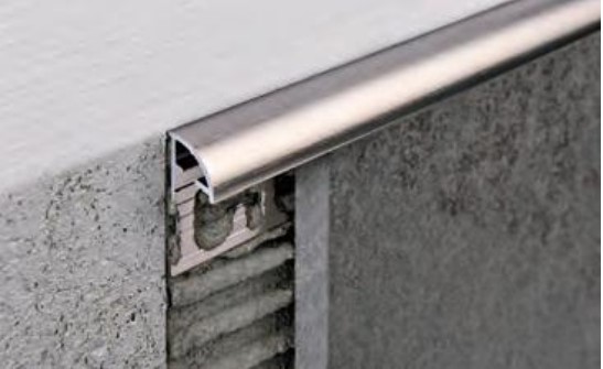Tile Edge Trim Projolly Polished Aluminum Chrome - (6 mm) 1/4" x 8' 10-5/16"