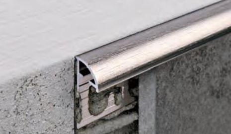 Tile Edge Trim Projolly Brushed Aluminum Silver - (12.5 mm) 1/2" x 8' 10-5/16"