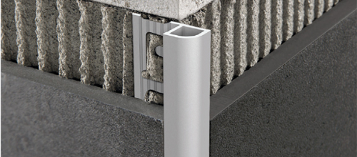 Moulure décorative pour bordure de céramique Projolly Quart aluminium anodisé argent - (15 mm) 19/32" x 8' 10-5/16"
