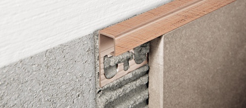Tile Edge Trim Projolly Square Anodized Brushed Aluminum Titanium - (12.5 mm) 1/2" x 8' 10-5/16"