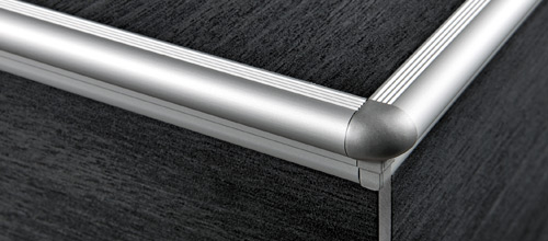Tile Stair Nose Prostyle Anodized Aluminum Silver - (10 mm) 3/8" x 8' 10-5/16"