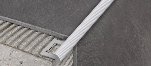 Tile Stair Nose Prostyle KL 10 Anodized Aluminum Silver - (18 mm) 23/32" x 8' 10-5/16"