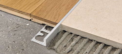 Tile Edge Trim Proterminal Brushed Aluminum Silver - (10 mm) 3/8" x 8' 10-5/16"