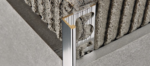 Tile Edge Trim Proterminal Chromed Brass - (8 mm) 5/16" x 8' 10-5/16"