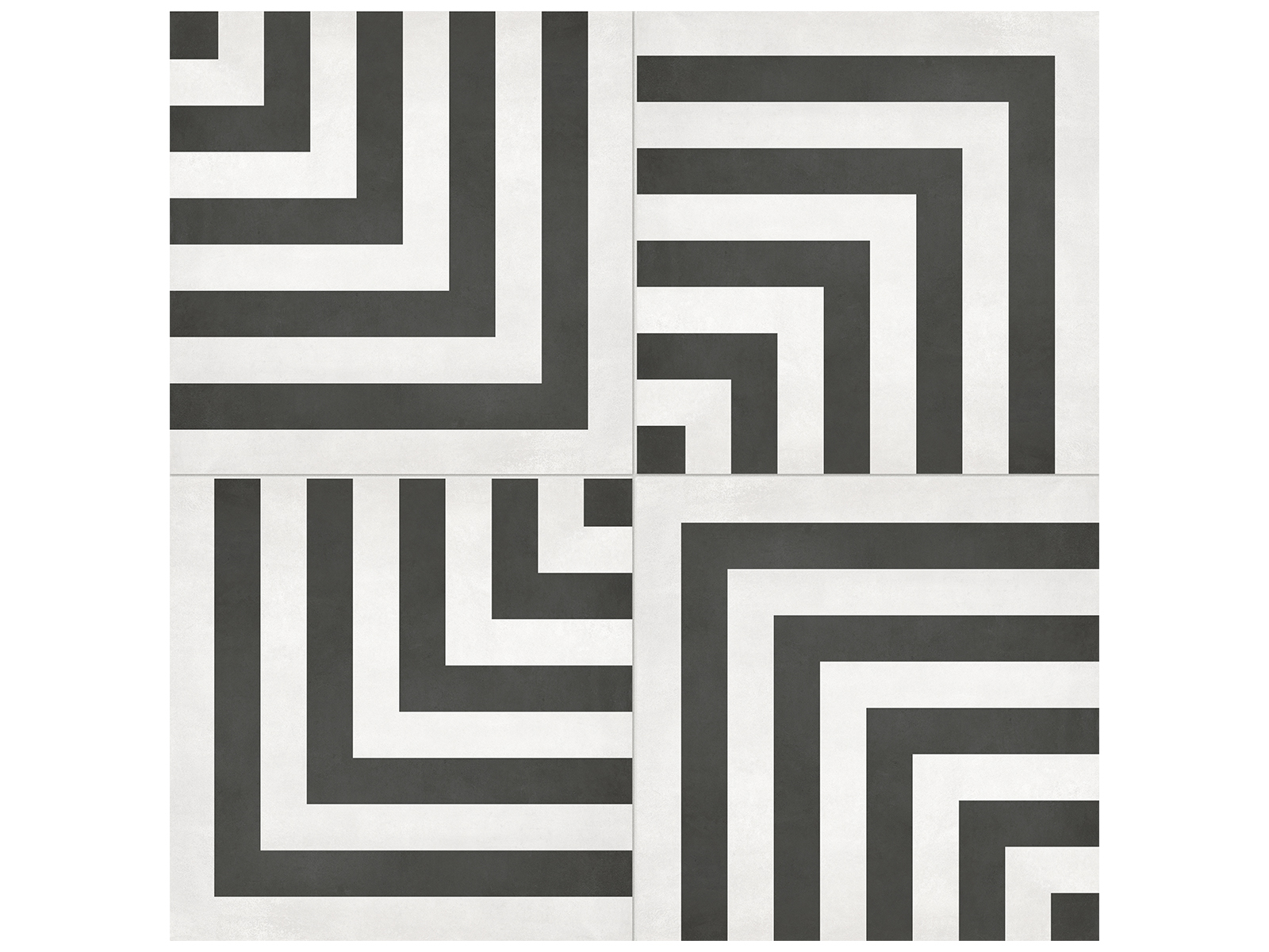 Floor Tile Form Monochrome Geo Matte 7-3/4" x 7-3/4"