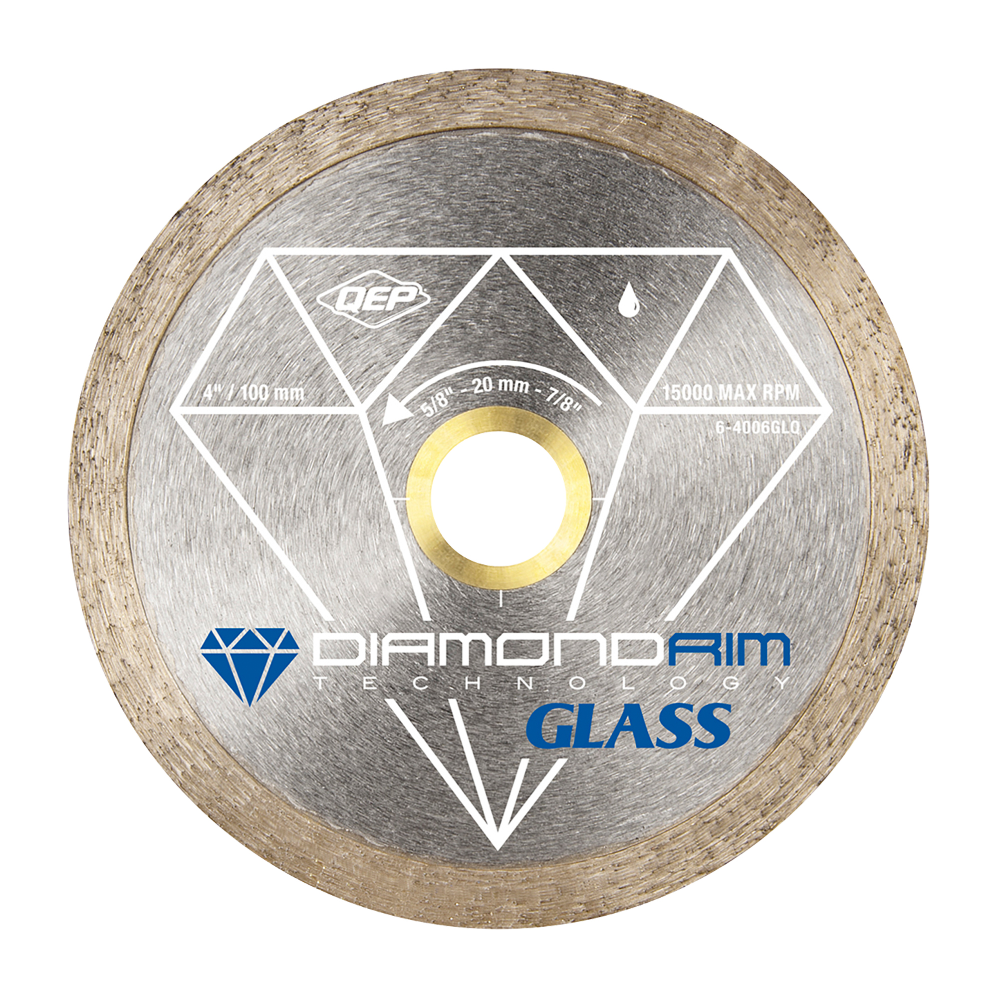 Continuous Wet Diamond Glass Saw Blade 4" for Cutting Glass Tile