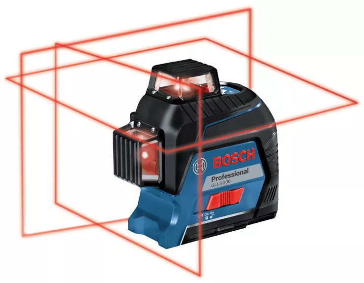 Niveau laser GLL3-300 avec ligne rouge d'alignement à 360° sur trois plans