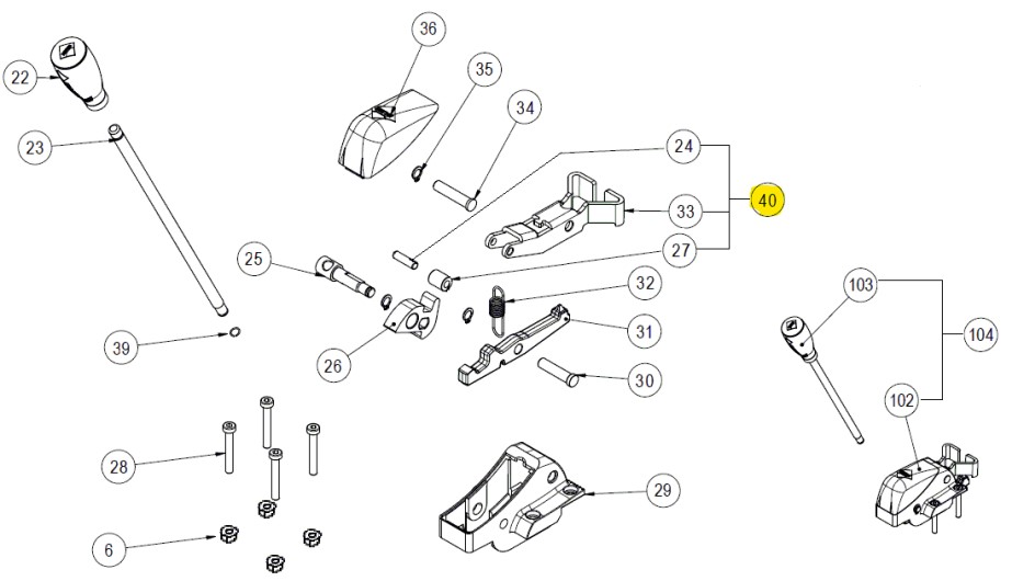 Tamper Lever Set Separator Max for TS-43/57/66/75 Max