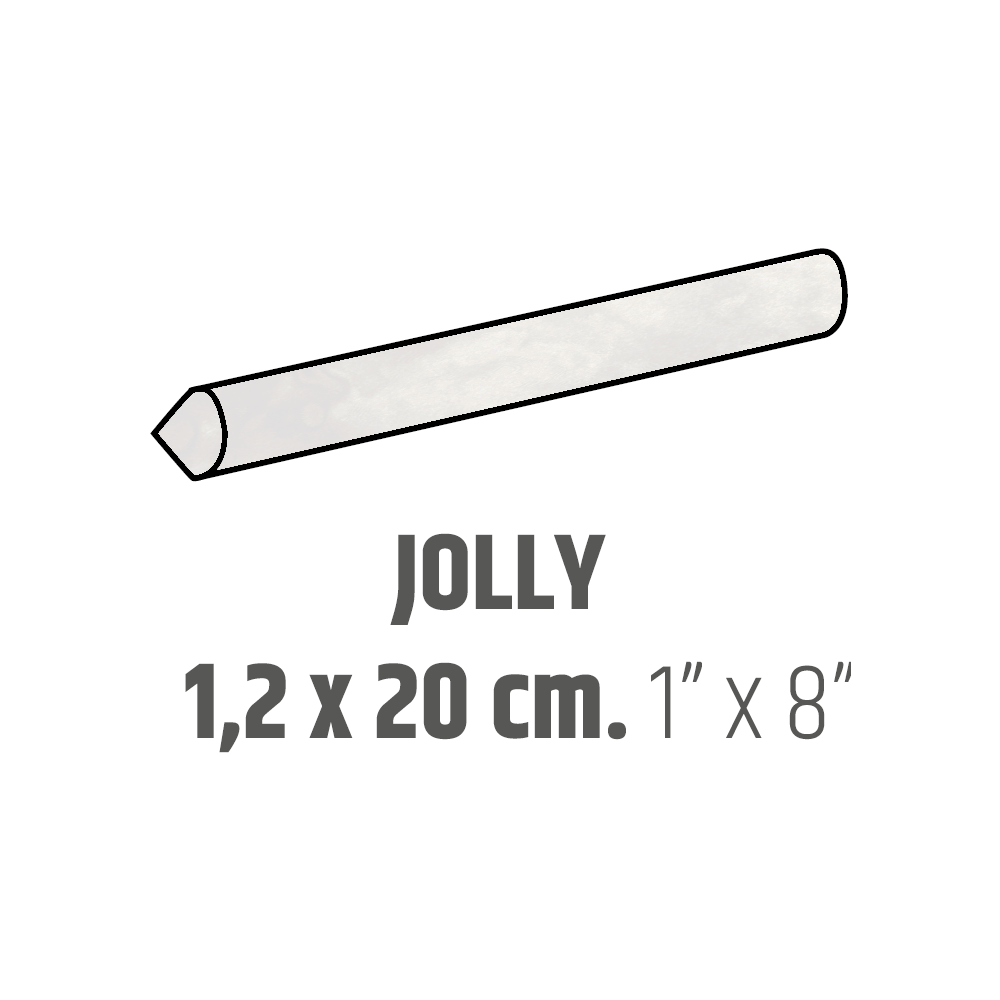 Bordures murales pour céramique Jolly Artisan White Lustré 1" x 8"