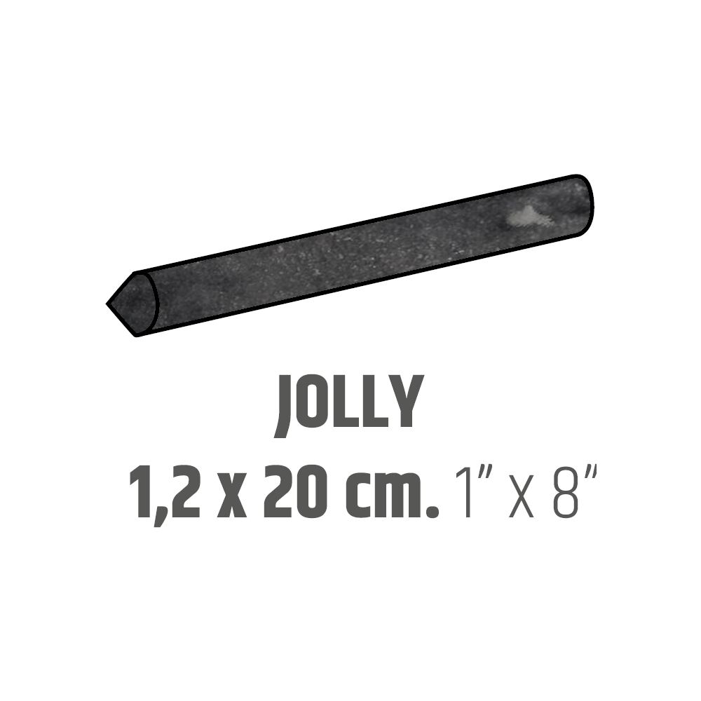 Bordures murales pour céramique Jolly Artisan Graphite Lustré 1" x 8"