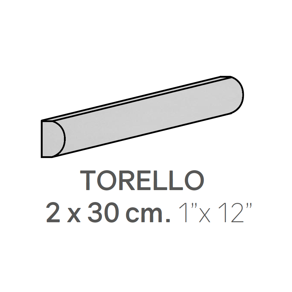 Ceramic Wall Molding Torello Masia Light Grey Glossy 1" x 12"