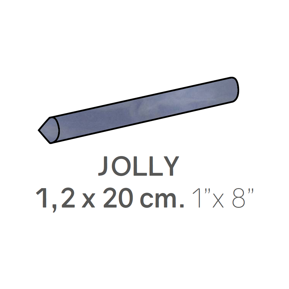 Ceramic Wall Molding Jolly Masia Blue Glossy 1" x 8"